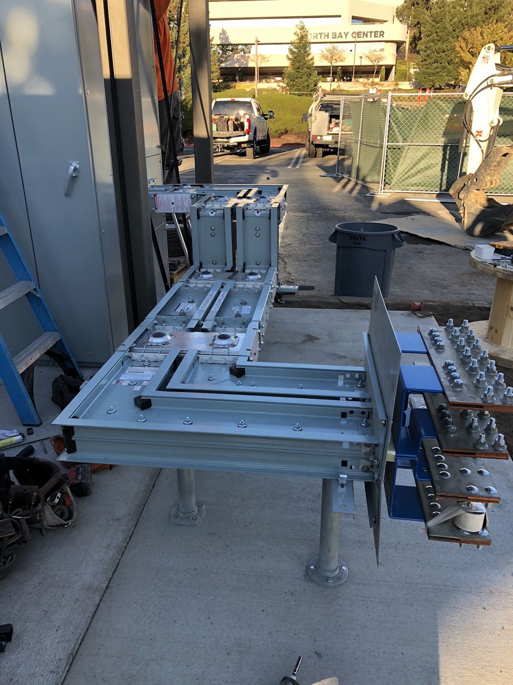 PG&E bus duct and service section assembled on site